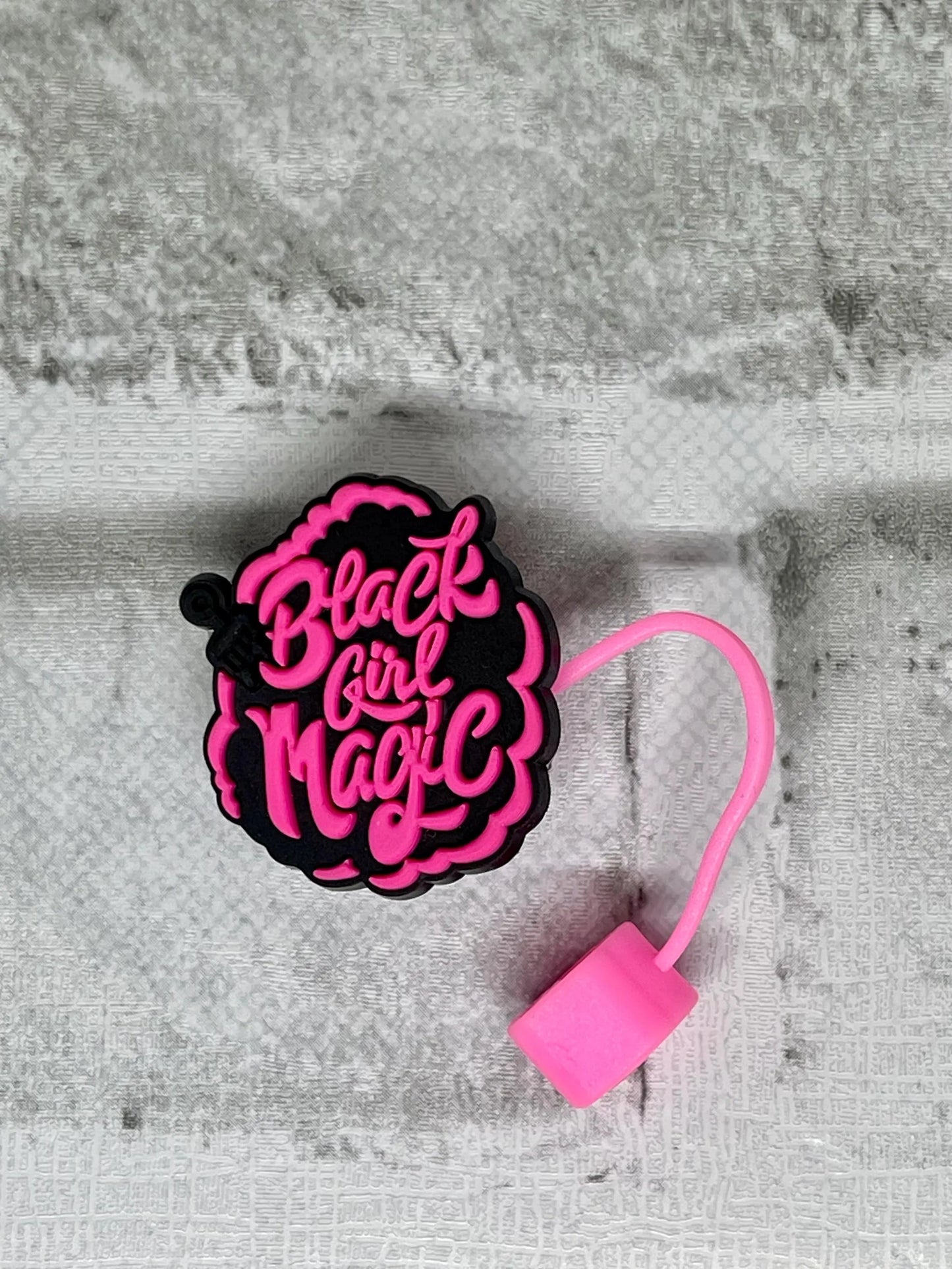 Black Girl Straw Topper - Reusable Silicone Straw Covers