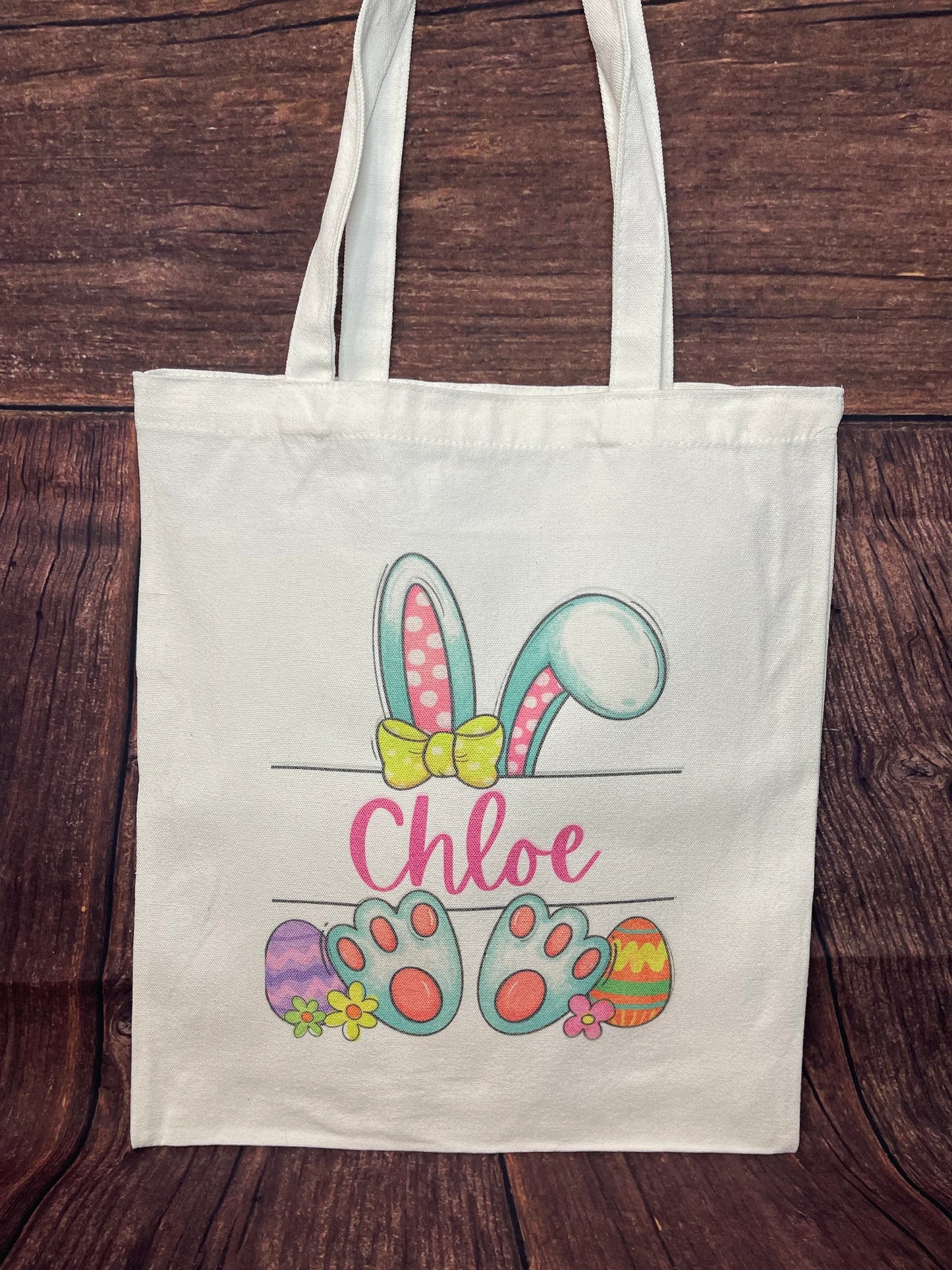 Bunny Personalized Easter Bag, Name Easter Egg Bag, Easter Tote, Kids Easter Bag