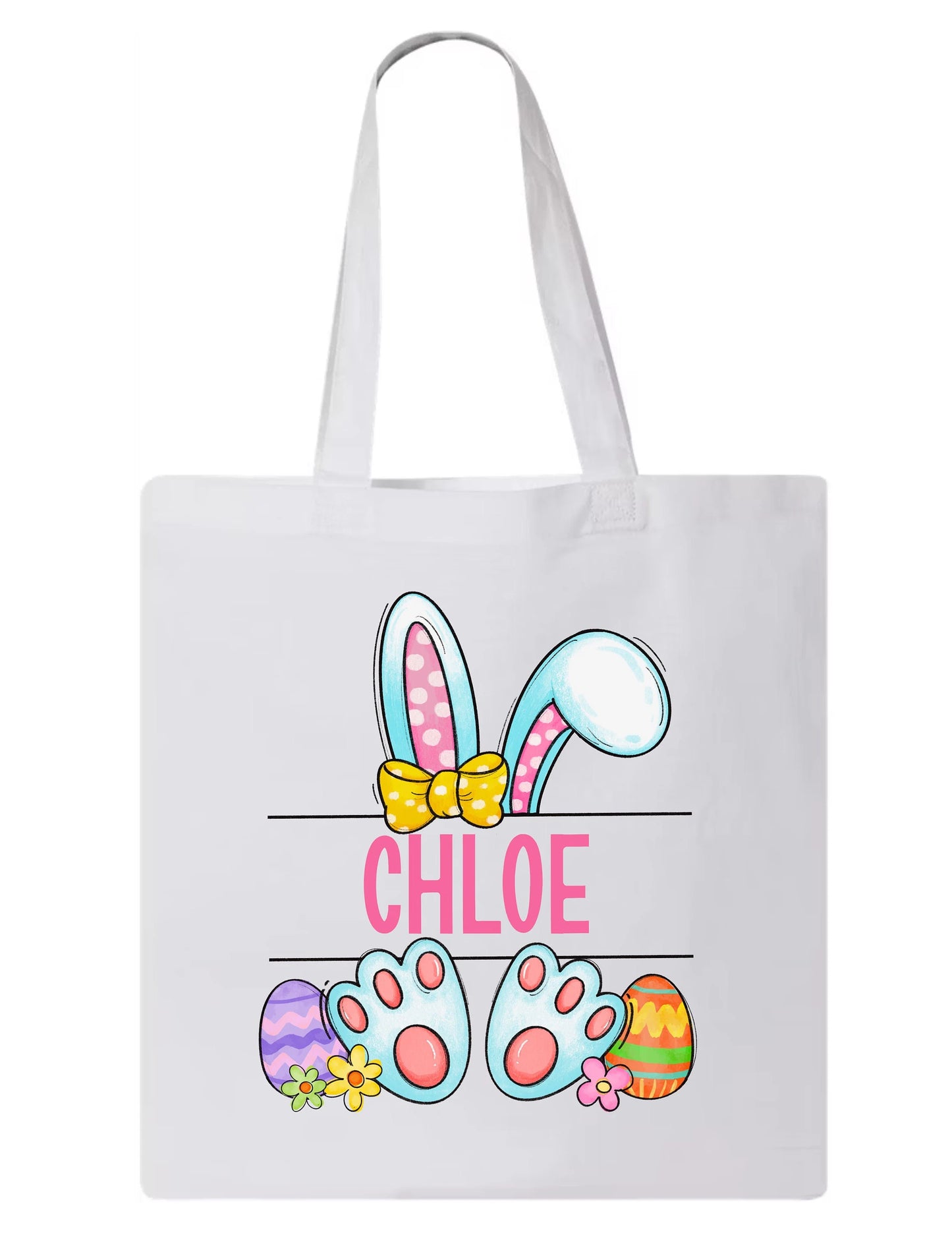 Bunny Personalized Easter Bag, Name Easter Egg Bag, Easter Tote, Kids Easter Bag