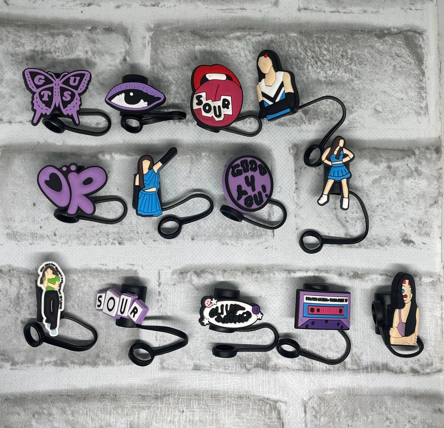 Olivia Straw Covers, Purple Series, Straw Toppers