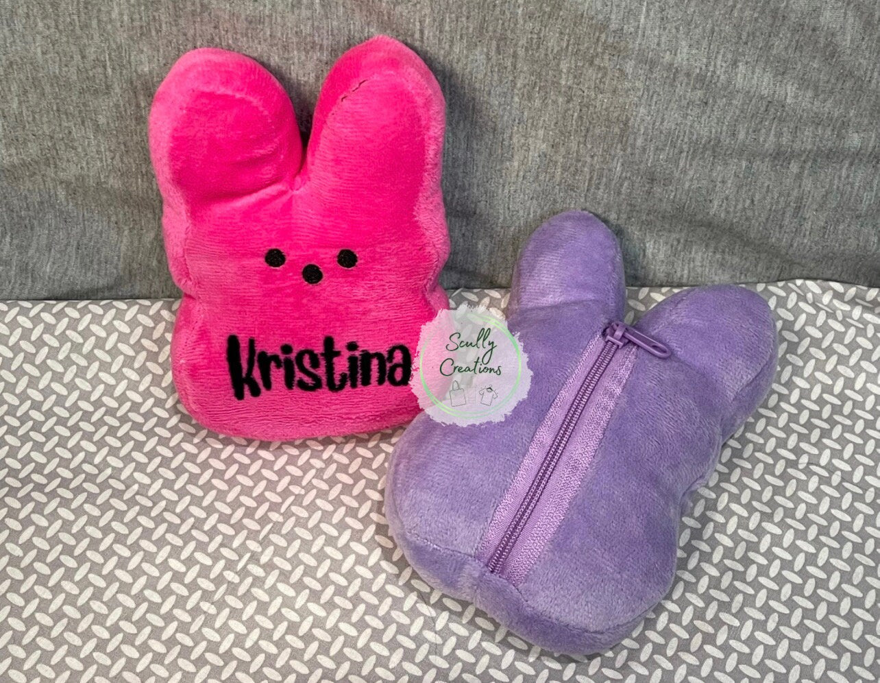 Personalized Coin Purse Plush, Easter Bunny, Easter Plush, Peep Plush, Coin Purse, Sublimation plush, bunny plush, Stash bunny