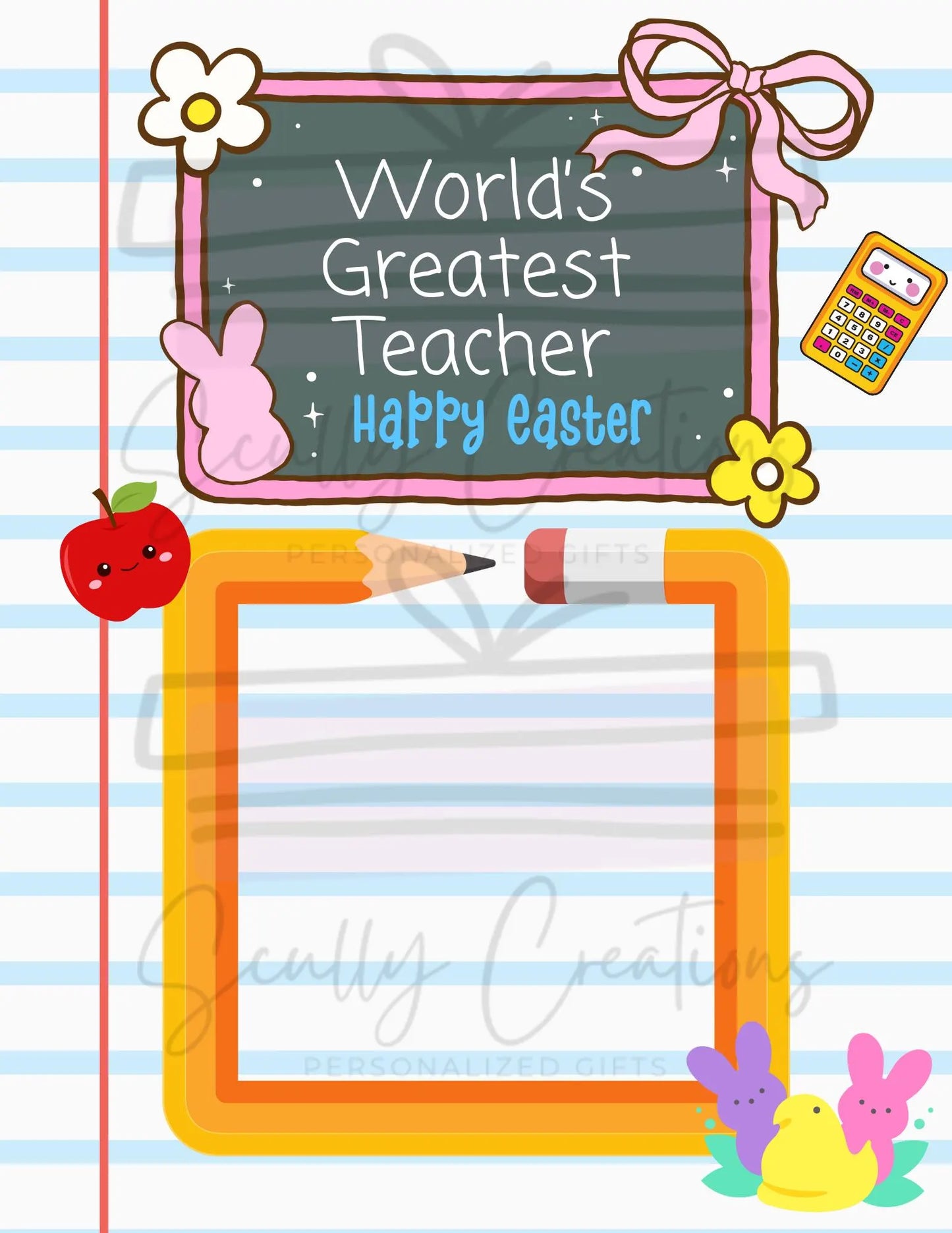 Best Teacher Jumbo Card Digital File - Instant Download - Easter Jumbo Card File