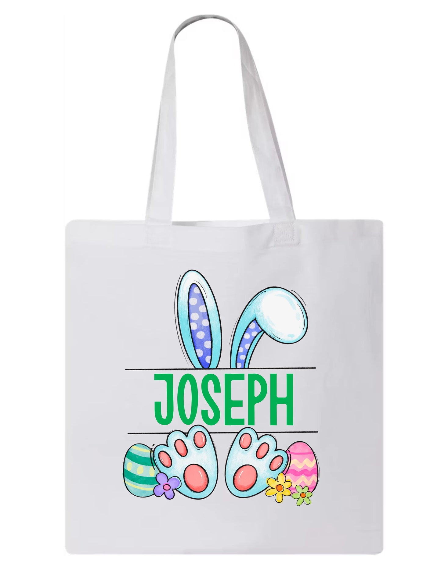Bunny Personalized Easter Bag, Name Easter Egg Bag, Easter Tote, Kids Easter Bag