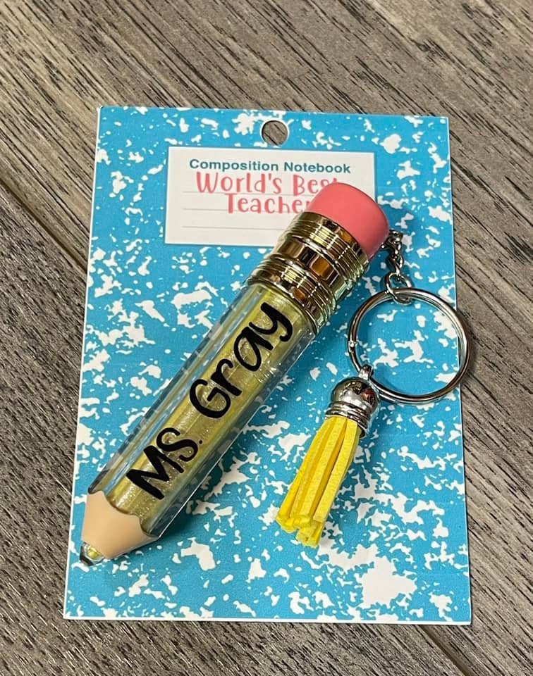 Teacher Appreciation Gift - Personalized Best Teacher Keychain, Custom Teacher Keyring