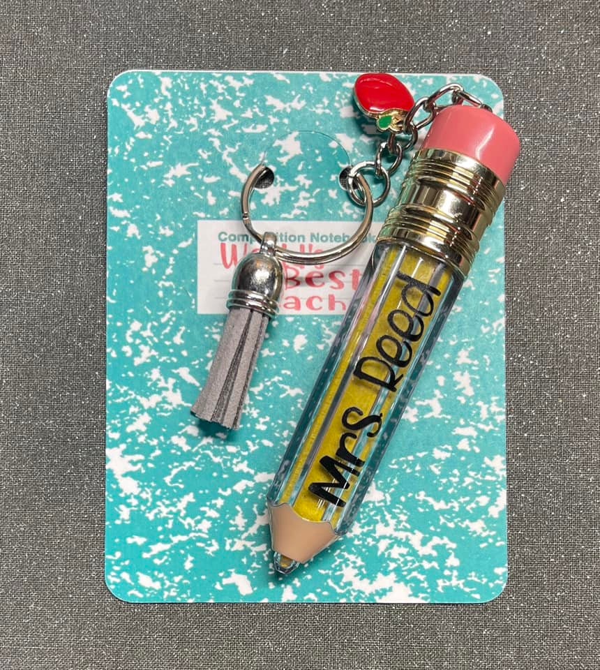 Teacher Appreciation Gift - Personalized Best Teacher Keychain, Custom Teacher Keyring