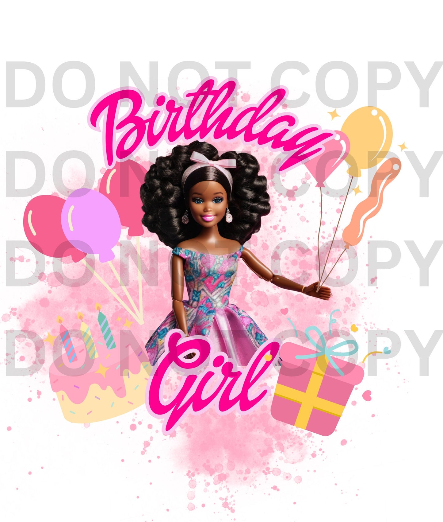 Black Fashion Girl Doll Birthday Digital File, Black Barbi, Birthday Shirts, Girl Shirt, Birthday Girl PNG