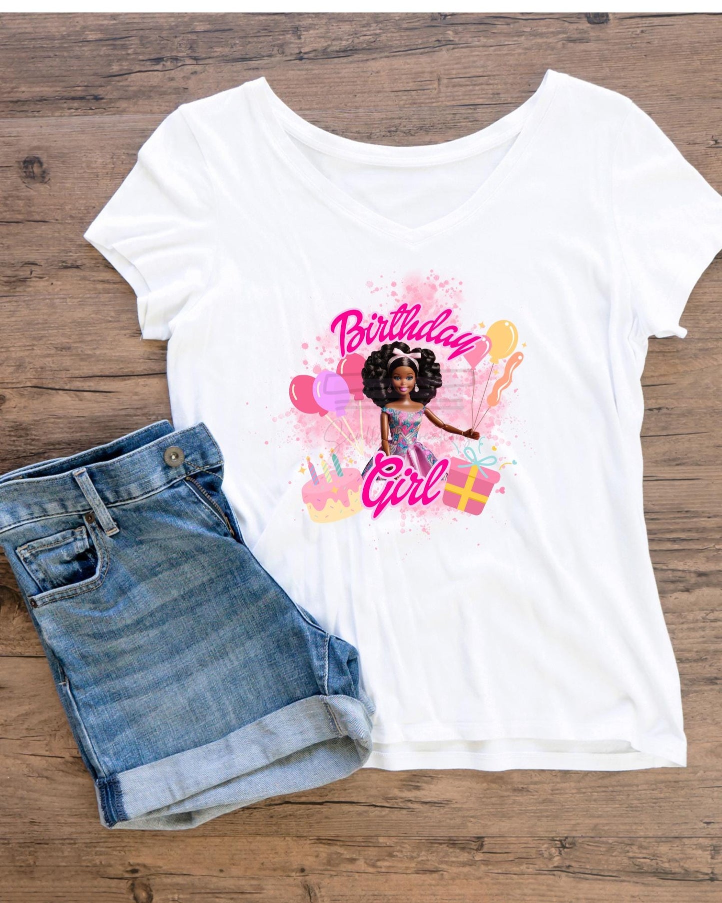 Black Fashion Girl Doll Birthday Digital File, Black Barbi, Birthday Shirts, Girl Shirt, Birthday Girl PNG