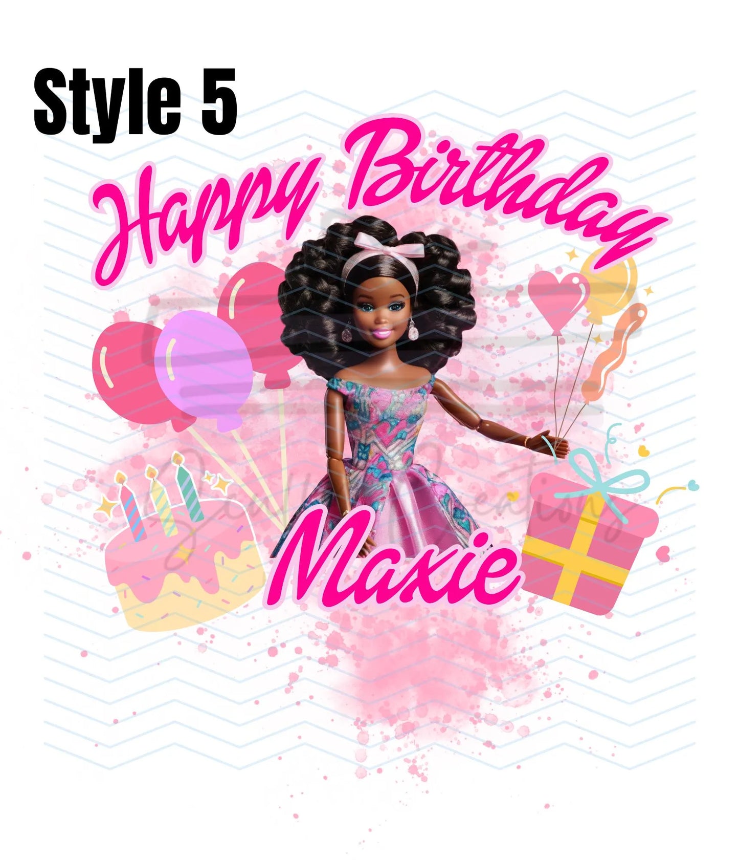 Black Girl Birthday Personalized Name Digital File