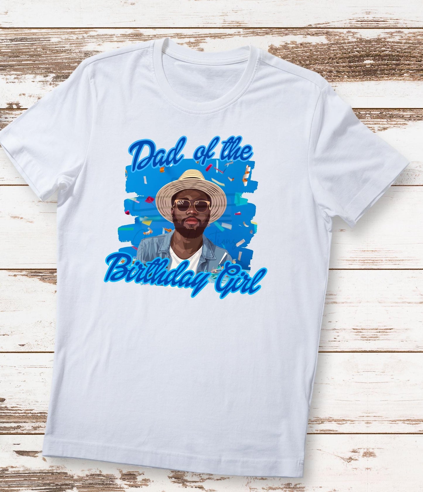 DIGITAL DOWNLOAD Black Dad of the Birthday Girl Digital File PNG