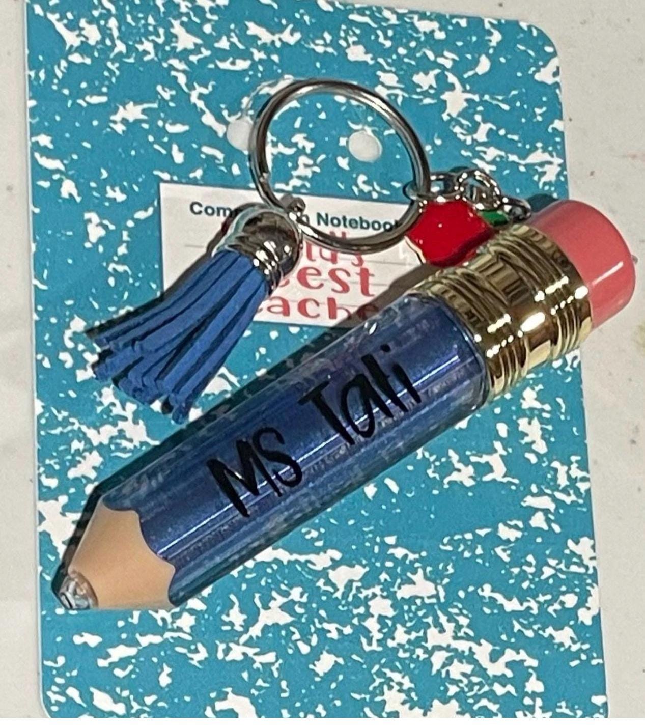 Teacher Appreciation Gift - Personalized Best Teacher Keychain, Custom Teacher Keyring