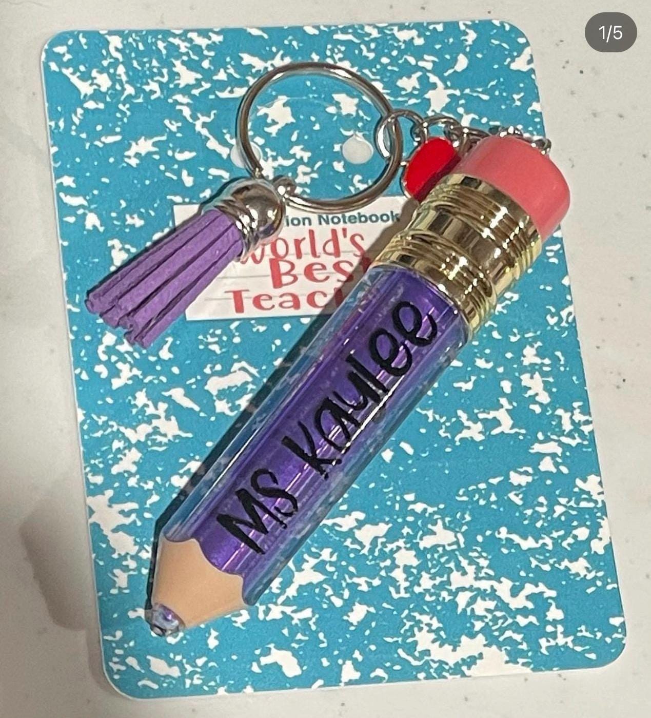 Teacher Appreciation Gift - Personalized Best Teacher Keychain, Custom Teacher Keyring