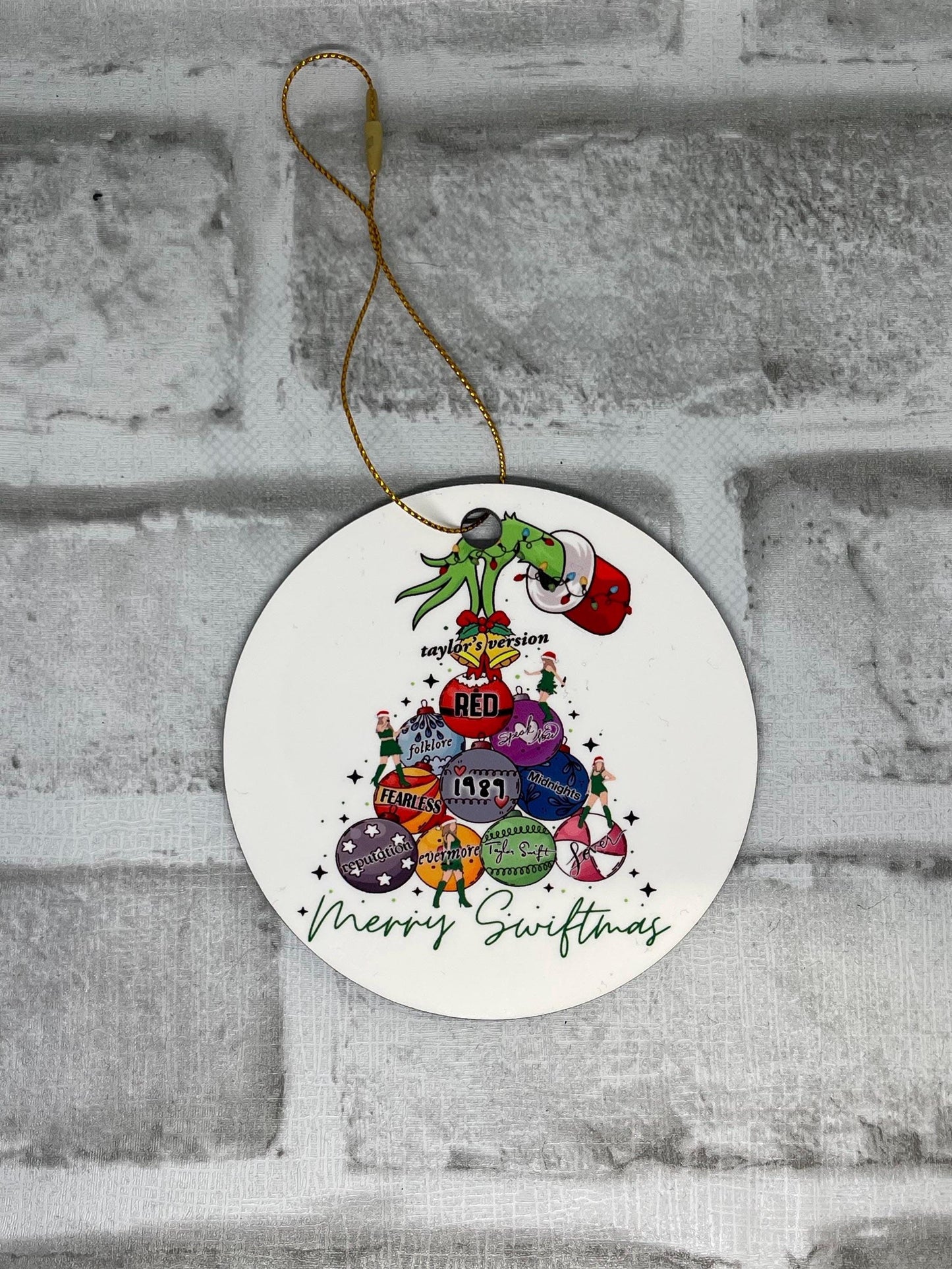Merry Swiftmas, Grinch Edition, Era Ornament, Christmas Gifts, Singer Ornaments, Gifts for her