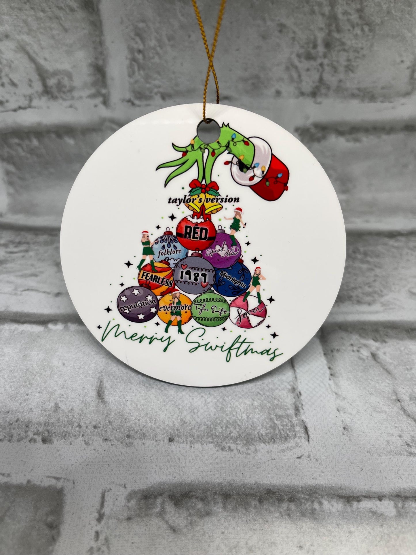 Merry Swiftmas, Grinch Edition, Era Ornament, Christmas Gifts, Singer Ornaments, Gifts for her
