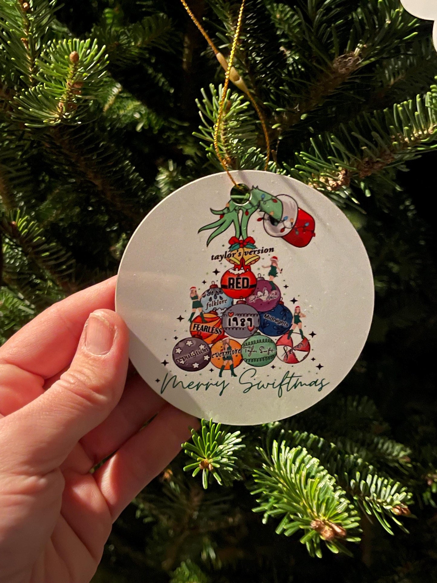 Merry Swiftmas, Grinch Edition, Era Ornament, Christmas Gifts, Singer Ornaments, Gifts for her