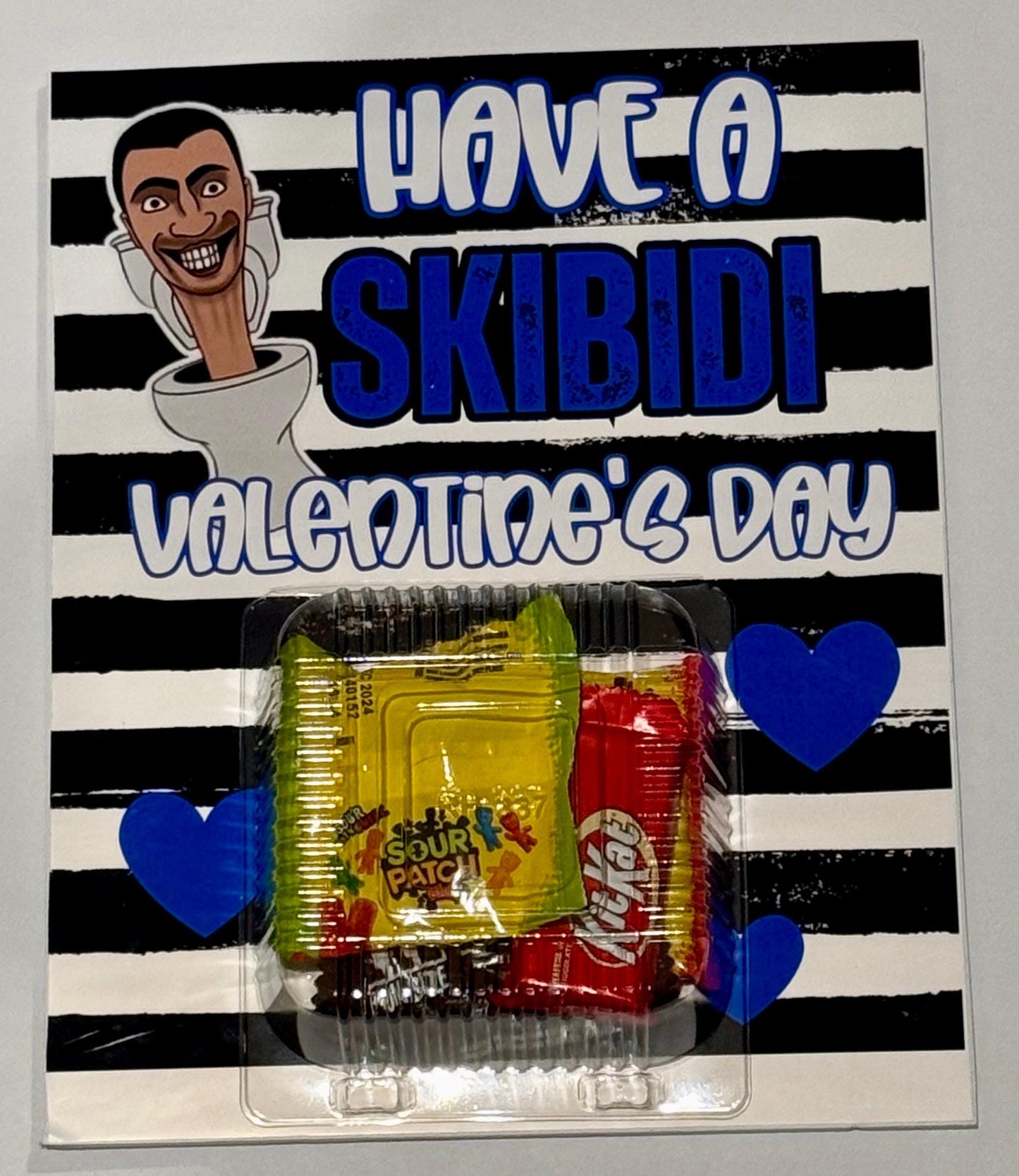 Blue Skibidi Valentine Digital Download, Valentine's Day Gifts, Classroom Favors, Instant Download