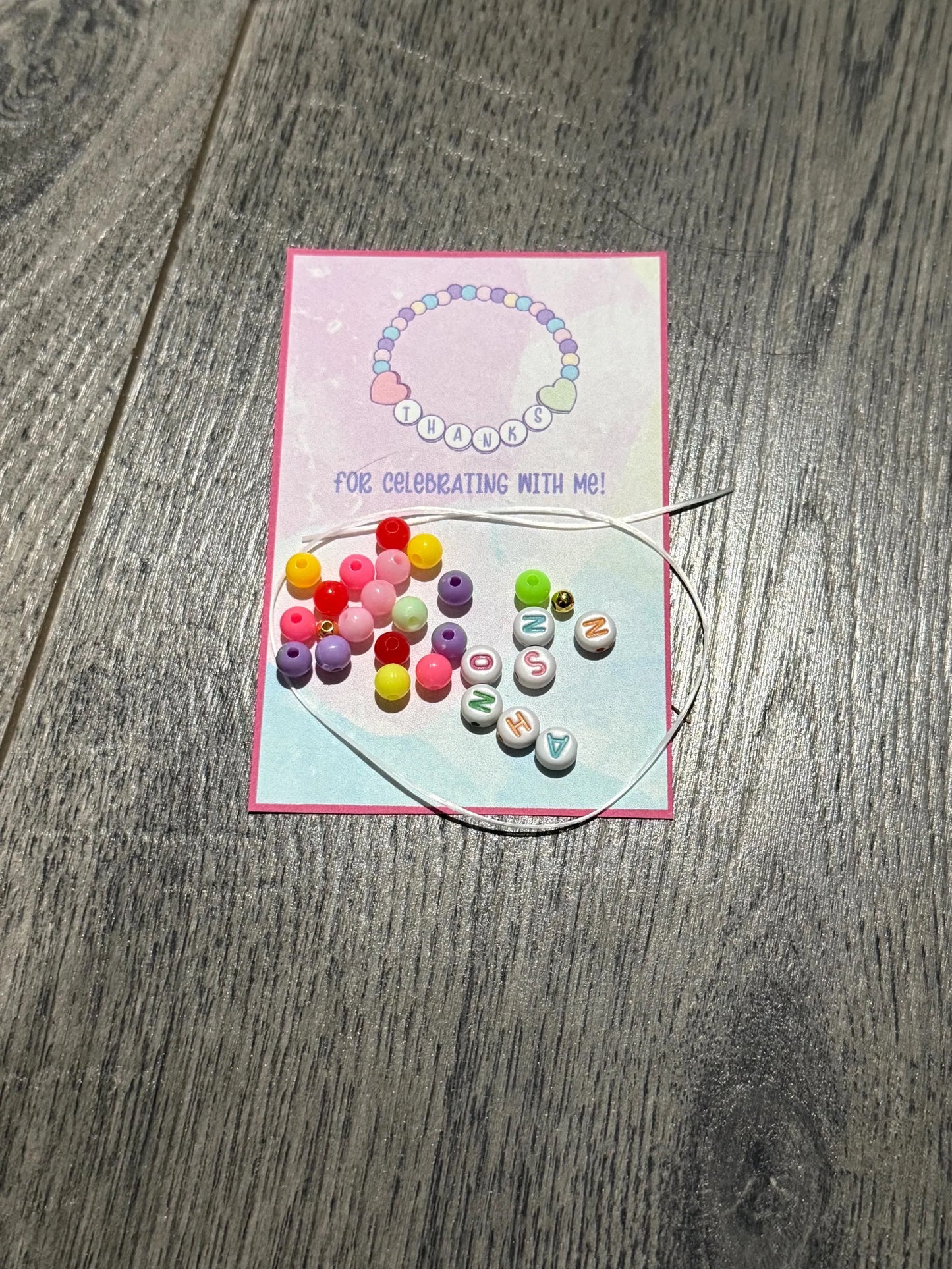 Beaded Bracelet Party Favor Kit – Personalized Name Jewelry Craft for Kids' Birthday Parties