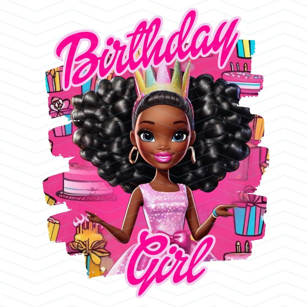 Black Fashion Doll Birthday Bundle - Birthday Girl Digital Download - Birthday PNG