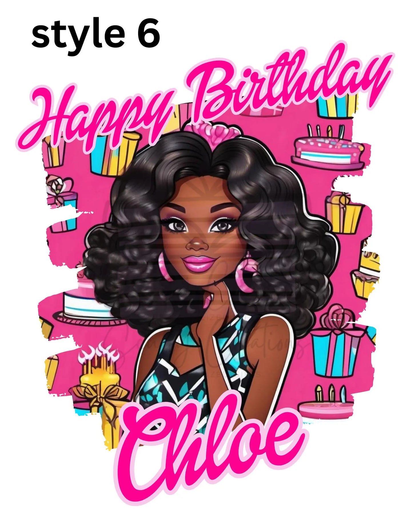Black Girl Birthday Personalized Name Digital File