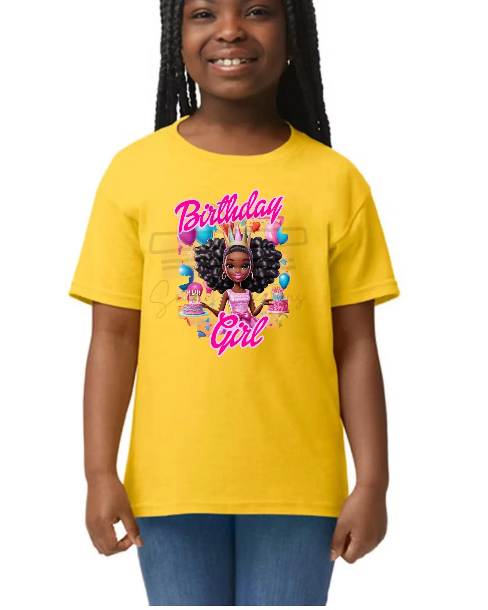 Digital file of Black girl birthday princess for printable party decor”
