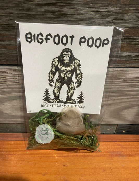 Squishy fake poop labeled as Bigfoot Poop