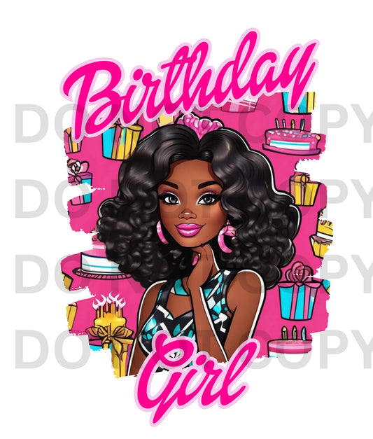 Digital file of Black girl birthday princess for printable party decor