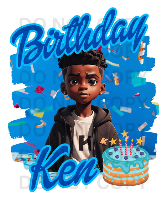 DIGITAL DOWNLOAD Black Ken Boy Birthday Digital File, Black Barbi, Birthday Shirts, Boy Shirt, Ken Shirt File, Birthday Boy PNG