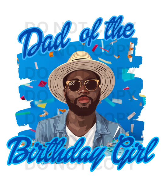 DIGITAL DOWNLOAD Black Dad of the Birthday Girl Digital File PNG