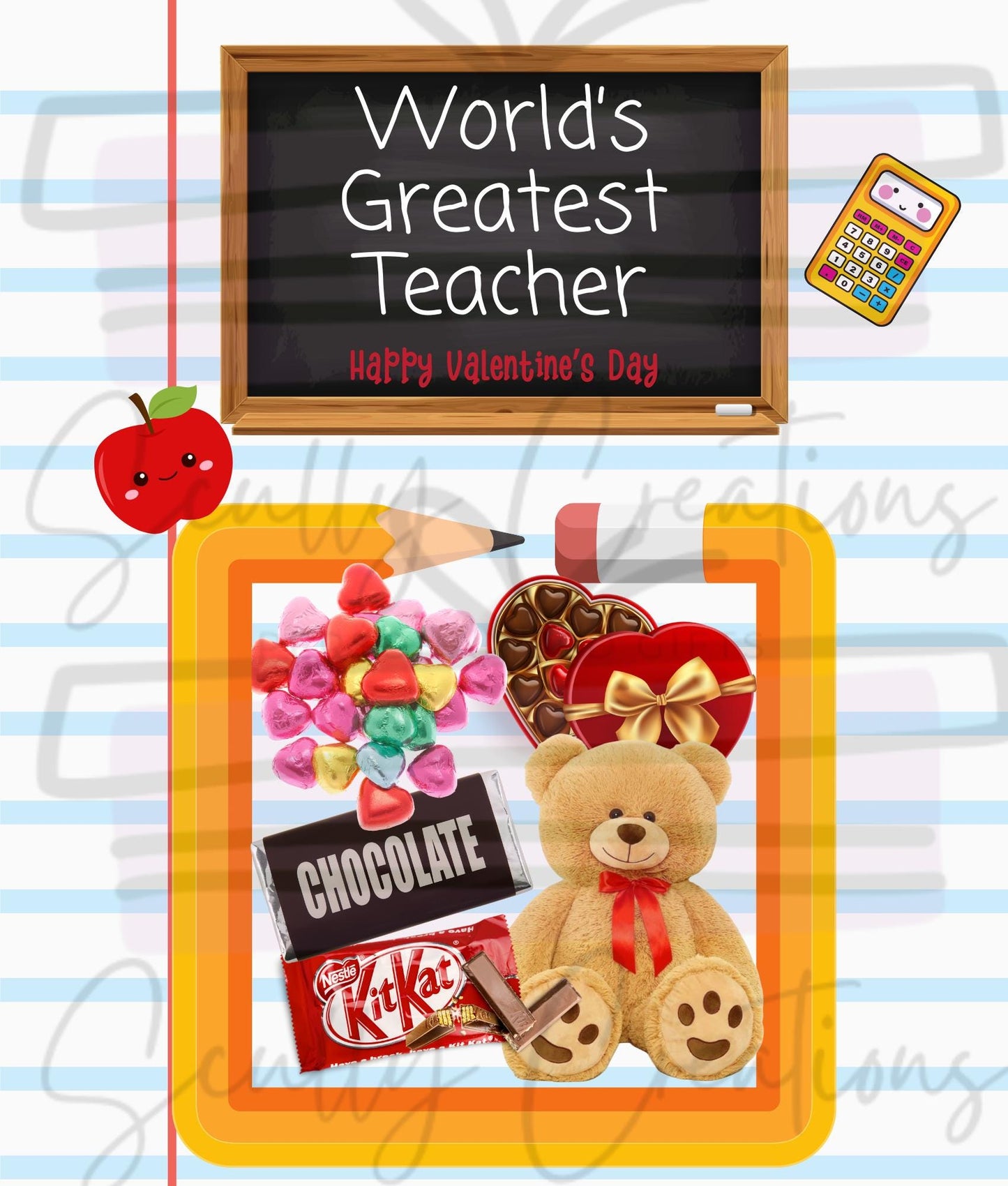 Best Teacher Jumbo Card Digital File - Instant Download - Valentine Jumbo Card File